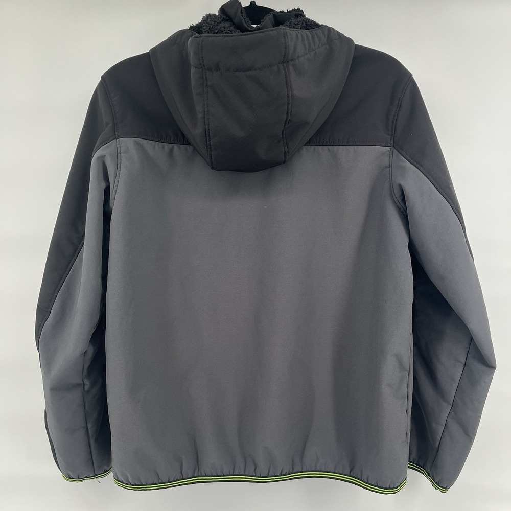 ZeroXposure Boys Coat Jacket Size XXL 18-20 Black Hooded Neon Trim - Picture 2 of 10